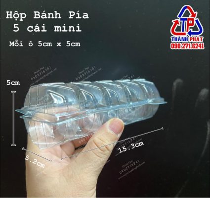 Hộp đựng 5 cái bánh Pía mini - Hộp đựng bánh pía nhỏ 5 cái - Hộp đựng 5 cái bánh pía sầu riêng mini