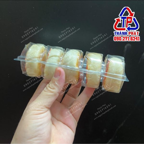 Hộp đựng 5 cái bánh Pía mini - Hộp đựng bánh pía nhỏ 5 cái - Hộp đựng 5 cái bánh pía sầu riêng mini