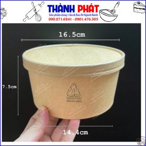 tô giấy kraft nắp giấy kraft 1300ml - tô kraft 1300ml - tô giấy 1300ml - tô giấy đựng hủ tiếu 1300ml