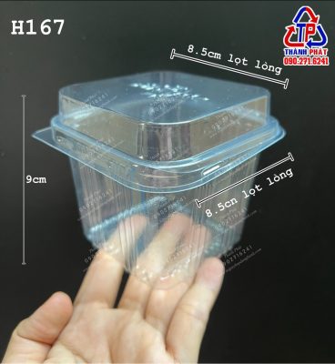 Hộp H167 đựng bánh mousse - Hộp H167 đựng bánh bông lan - Hộp H167 đựng bánh ngọt - Hộp vuông đựng bánh su