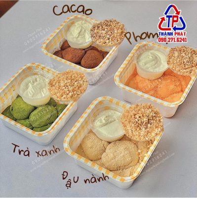 Hộp caro vuông nắp trong - hộp caro vuông màu vàng - hộp caro vuông đựng bánh mousse