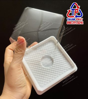 Hộp h169 đựng rau câu 200g - Hộp H169 đựng bánh trung thu 200g - Hộp h169 đựng bánh bông lan - Hôp vuông đựng bông lan trứng muối H169