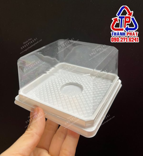 Hộp h169 đựng rau câu 200g - Hộp H169 đựng bánh trung thu 200g - Hộp h169 đựng bánh bông lan - Hôp vuông đựng bông lan trứng muối H169