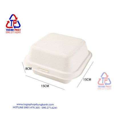 Hộp bã mía vuông đựng bánh bento cake - Hộp bã mía vuông đựng bánh ngọt - hộp bã mía vuông đựng bánh kem mini