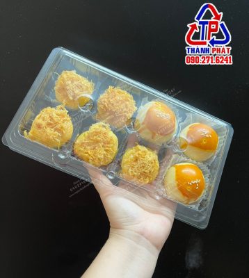 Hộp 8 ngăn đựng bánh Liu Xin Xu - hộp 8 ngăn đựng bánh mix vị - Hộp 8 ngăn đựng bánh mochi - Hộp đựng 8 bánh tròn mini - Hộp đựng bánh 75g - hộp 9 bánh trung thu mini