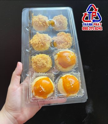 Hộp 8 ngăn đựng bánh Liu Xin Xu - hộp 8 ngăn đựng bánh mix vị - Hộp 8 ngăn đựng bánh mochi - Hộp đựng 8 bánh tròn mini - Hộp đựng bánh 75g - hộp 9 bánh trung thu mini