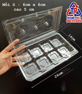 Hộp 8 ngăn đựng bánh Liu Xin Xu - hộp 8 ngăn đựng bánh mix vị - Hộp 8 ngăn đựng bánh mochi - Hộp đựng 8 bánh tròn mini - Hộp đựng bánh 75g - hộp 9 bánh trung thu mini