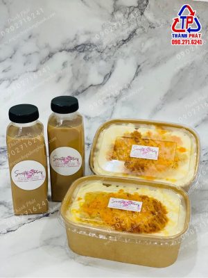 Hộp giấy chữ nhật 750ml - hộp bento chữ nhật 750ml - hộp giấy đựng cơm gạo lứt - hộp giấy đựng mì trộn - hộp giấy đựng mì ý