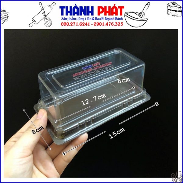 Hộp chữ nhật B032 đựng bánh bông lan - Hộp đựng bánh B032 - Hộp chữ nhật đựng bánh B032 - Hộp B032