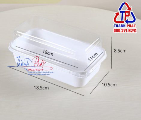 Hộp W180 đựng bánh cuộn - Hộp W180 đựng bánh bông lan chà bông - Hộp W180 đựng bánh phô mai tan chảy - hộp w180 đựng bánh buche