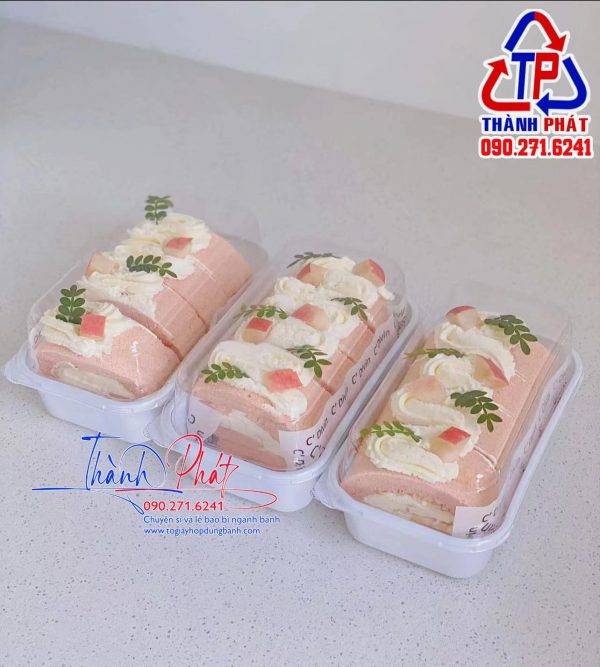 Hộp W180 đựng bánh cuộn - Hộp W180 đựng bánh bông lan chà bông - Hộp W180 đựng bánh phô mai tan chảy - hộp w180 đựng bánh buche