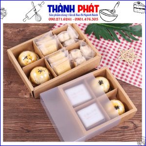 Hộp giấy 6 bánh đựng bánh trung thu 75g - hộp 6 cái bánh trung thu 50g- 75g - Hộp đựng 6 bánh trung thu lava trứng chảy - hộp giấy đựng 6 bánh