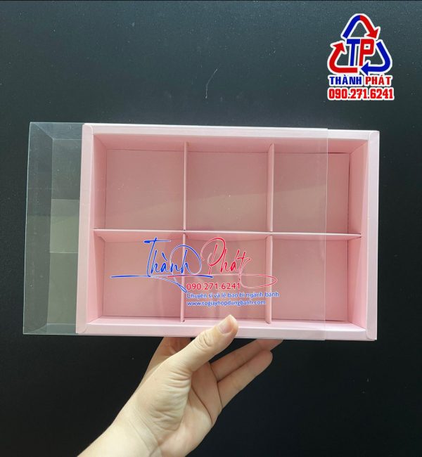 Hộp trung thu 6 ngăn đựng bánh trung thu 75g - hộp 6 cái bánh trung thu 75g mini- Hộp đựng 6 bánh trung thu lava trứng chảy - hộp giấy đựng 6 bánh mini