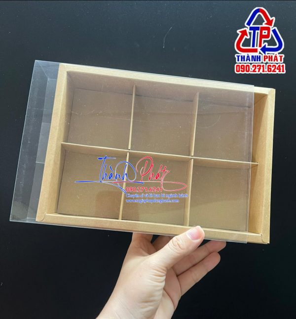Hộp trung thu 6 ngăn đựng bánh trung thu 75g - hộp 6 cái bánh trung thu 75g mini- Hộp đựng 6 bánh trung thu lava trứng chảy - hộp giấy đựng 6 bánh mini