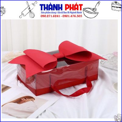 Hộp trái cây nơ đỏ đựng trái cây làm quà tặng - Hộp quà tặng lễ tết - Hộp đựng hoa làm quà tặng - Hộp quà trái cây nơ đỏ - Hộp đựng bánh kẹo nơ đỏ