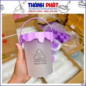 Xô trà sữa 700ml - Xô nắp hồng 700ml - Xô hồng 700ml - xô tím 700ml - xô vàng 700ml - trend xô trà sữa 700ml