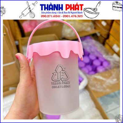 Xô trà sữa 700ml - Xô nắp hồng 700ml - Xô hồng 700ml - xô tím 700ml - xô vàng 700ml - trend xô trà sữa 700ml