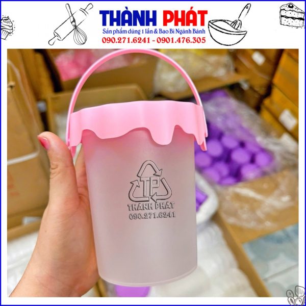 Xô trà sữa 700ml - Xô nắp hồng 700ml - Xô hồng 700ml - xô tím 700ml - xô vàng 700ml - trend xô trà sữa 700ml