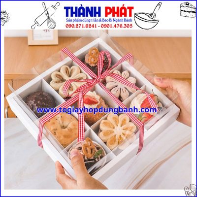 Hộp giấy đựng 9 bánh mousse mix vị - Hộp giấy 9 ngăn đựng bánh panna cotta - hộp 9 ngăn đựng bánh mochi - Hộp 9 ngăn đựng bánh trung thu 75g