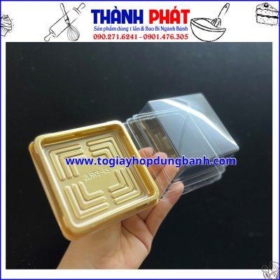 Hộp JLH95 - 95 đựng bánh trung thu 150g - Hộp đế vàng đựng bánh trung thu 150g - Hộp JLH95 đế vàng đựng bánh trung thu 150g - Hộp vuông đế vàng jlH95 đựng bánh trung thu rau 150g