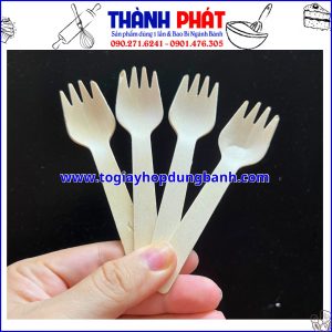 Nĩa gỗ 10cm ăn bánh mousse - Nĩa gỗ dùng 1 lần 10cm - Nĩa gỗ ăn trái cây - Nĩa gỗ ăn bánh tiệc teabreak