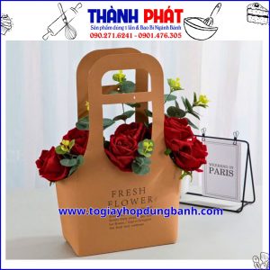 Túi hoa đựng bánh và hoa tặng quà lễ 20/10 - Túi quai xách đựng bánh và hoa tặng quà - túi quà tặng các dịp lễ