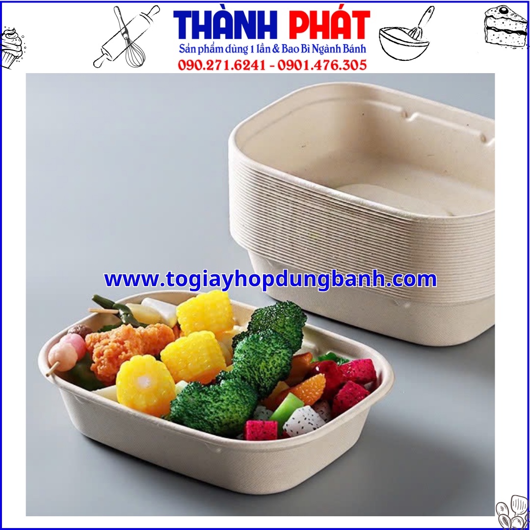 Hộp bã mía 1 ngăn đựng cơm sầu riêng - Hộp bã mía đựng bánh ngọt - Hộp bã mía đựng sushi - Hộp bã mía đựng sashimi - Hộp bã mía an toàn Hộp bã mía 1 ngăn đựng cơm sầu riêng - Hộp bã mía đựng bánh ngọt - Hộp bã mía đựng sushi - Hộp bã mía đựng sashimi - Hộp bã mía đựng thức ăn healthy - salad