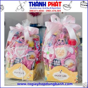 Túi quà đế giấy đựng bánh kẹo cho bé - túi đựng quà tổng kết cuối năm - Túi đựng phần quà bánh rtung thu cho bé