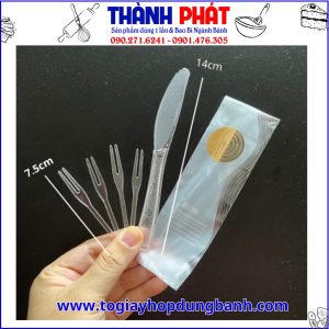 Bộ dao nĩa trung thu-Dao nĩa nhựa cắt bánh trung thu- Phụ kiện cắt bánh trung thu- Dao nĩa dùng 1 lần cho bánh trung thu -Dao nĩa mini kèm hộp bánh trung thu tặng quà