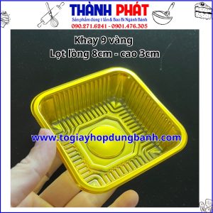 Khay đựng trung thu màu vàng 150g - Khay 9 vàng đựng bánh trung thu 150g - Khay vàng đựng bánh trung thu 150g - Khay 9 màu vàng đựng bánh 150g - chén đựng bánh trung thu 150g màu vàng