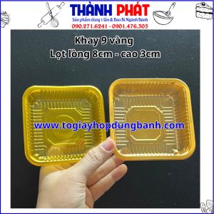 Khay đựng trung thu màu vàng 150g - Khay 9 vàng đựng bánh trung thu 150g - Khay vàng đựng bánh trung thu 150g - Khay 9 màu vàng đựng bánh 150g - chén đựng bánh trung thu 150g màu vàng