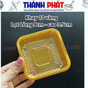 Khay trung thu 200g màu vàng - Khay vàng đựng bánh trung thu 200g - Khay 10 vàng đựng bánh trung thu