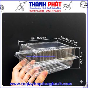Kích thước hộp đựng bánh bông lan trứng muối- hộp đựng bánh su kem- hộp bánh nhựa trong suốt- hộp đựng bánh mini