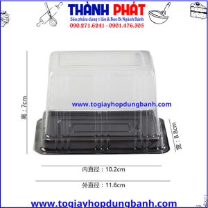 Kích thước hộp đựng bánh cuộn-hộp nhựa đựng bánh cao cấp- hộp bánh mang đi- hộp đựng mousse tiramisu