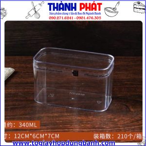 Kích thước ộp mica chữ nhật 1270 đựng bánh cookie - Hộp mica đựng bánh mứt tết - Hộp mica 1270 chữ nhật đựng bánh mousse - Copy