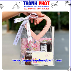 Túi PVC Quai Tim Hồng Đựng Quà 8/3 – Túi Trong Suốt Đựng Bánh, Quà Tặng Valentine, Túi Đựng Quà Sinh Nhật Cao Cấp