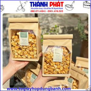 Túi giấy đựng bắp rang-túi giấy đựng bánh mì -túi kraft đựng bánh mì- túi bánh mì có cửa sổ-túi bánh mì bakery