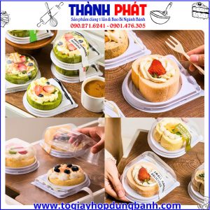 hộp GY-015- hộp đựng bánh kèm nĩa- hộp bánh mousse mini- hộp nhựa trong đựng bánh