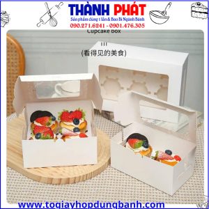 hộp bánh cupcake đẹp- hộp cupcake baker-, hộp đựng bánh mini- hộp giấy đựng bánh cupcake