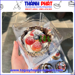 hộp bánh mousse cao cấp- hộp nhựa đựng bánh dâu -hộp bánh HT902- hộp bánh kem mini trong suốt