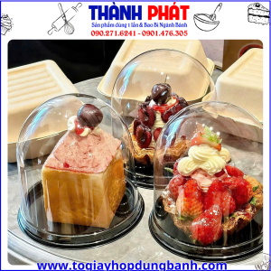 hộp bánh vòm nhựa trong -hộp bánh mini cao cấp -hộp bánh bakery- hộp đựng bánh sang trọng-Hộp 7117 đựng bánh khai trương