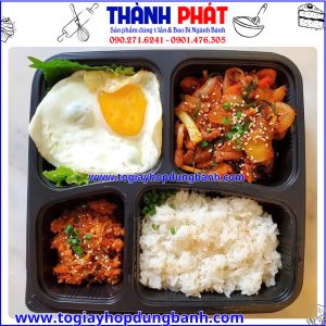 hộp cơm văn phòng tiện lợi -hộp đựng đồ ăn mang đi -hộp cơm take away 4 ngăn- hộp nhựa cao cấp đựng thức ăn-Hộp đựng cơm đẹp