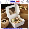hộp đựng 4 cupcake- hộp cupcake 4 ngăn -hộp giấy cupcake nắp kính- hộp đựng bánh cupcake
