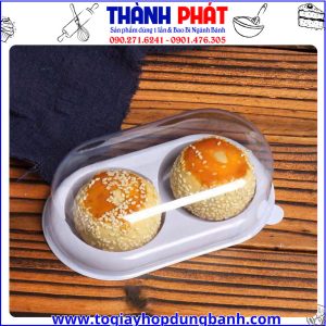 hộp đựng bánh 2 ngăn -hộp nhựa đựng bánh tart đẹp- hộp đựng bánh trung thu mini -hộp nhựa đựng bánh ngọt dễ thương- hộp nhựa bakery - Copy