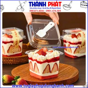 hộp đựng tiramisu- hộp bánh nhựa trong suốt- hộp bánh mini- hộp đựng bánh tiện lợi