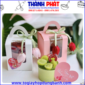 hộp giấy đựng bánh cupcake- hộp bánh mini cupcake- hộp cupcake đẹp -hộp cupcake có quai xách