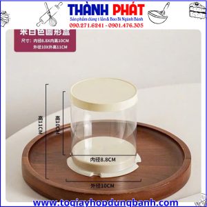 hộp mica đựng cupcake -hộp trụ mica đựng bánh- hộp tròn đựng cupcake -hộp mica đựng bánh mousse