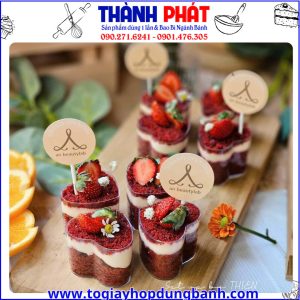 ly nhựa hình tim đựng bánh- ly mousse mini- ly mica 70ml- ly pudding hình tim.