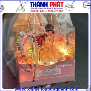 túi mica đựng bánh đẹp sang trọng -túi mica trong suốt đựng hoa- hộp mica đựng quà tặng -túi đựng hoa và bánh