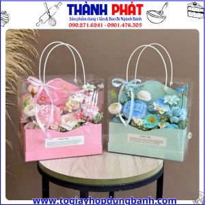 túi mica đựng hoa tiền -hộp mica đựng quà đẹp -túi mica đựng bánh- túi mica trong suốt đựng hoa